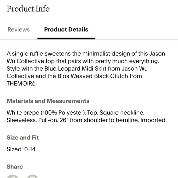 Jason Wu Cream Chiffon Top - Picture 6 of 6